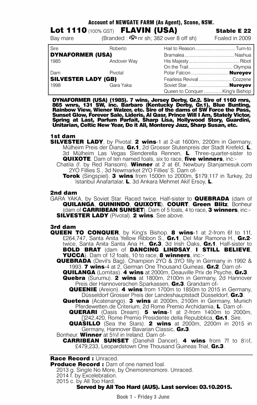 Flavin (USA) - pedigree