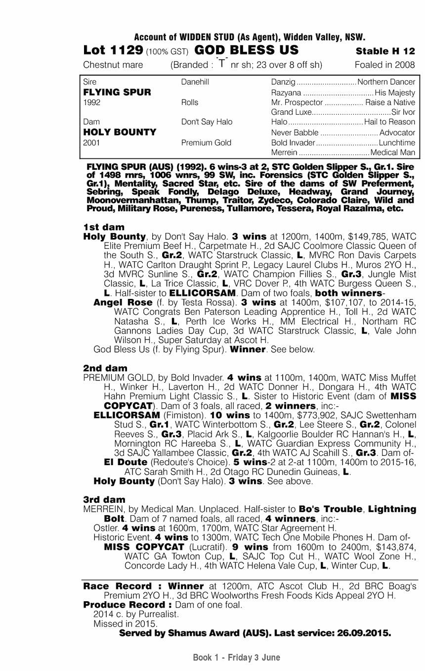 God Bless Us (AUS) - pedigree