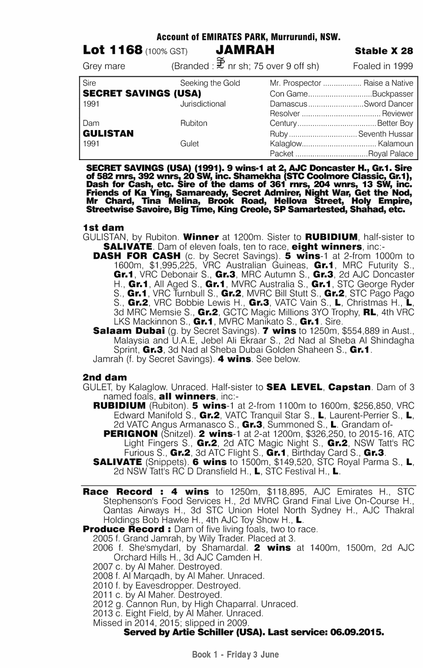 Jamrah (AUS) - pedigree