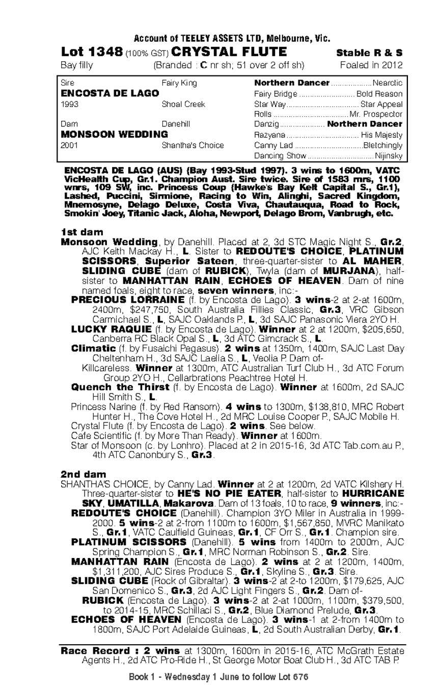 Crystal Flute (AUS) - pedigree