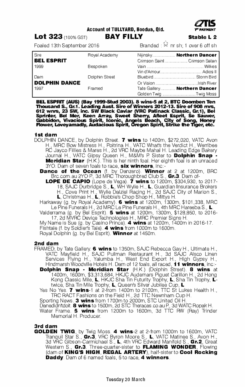 Bel Esprit (AUS) / Dolphin Dance (AUS) - pedigree