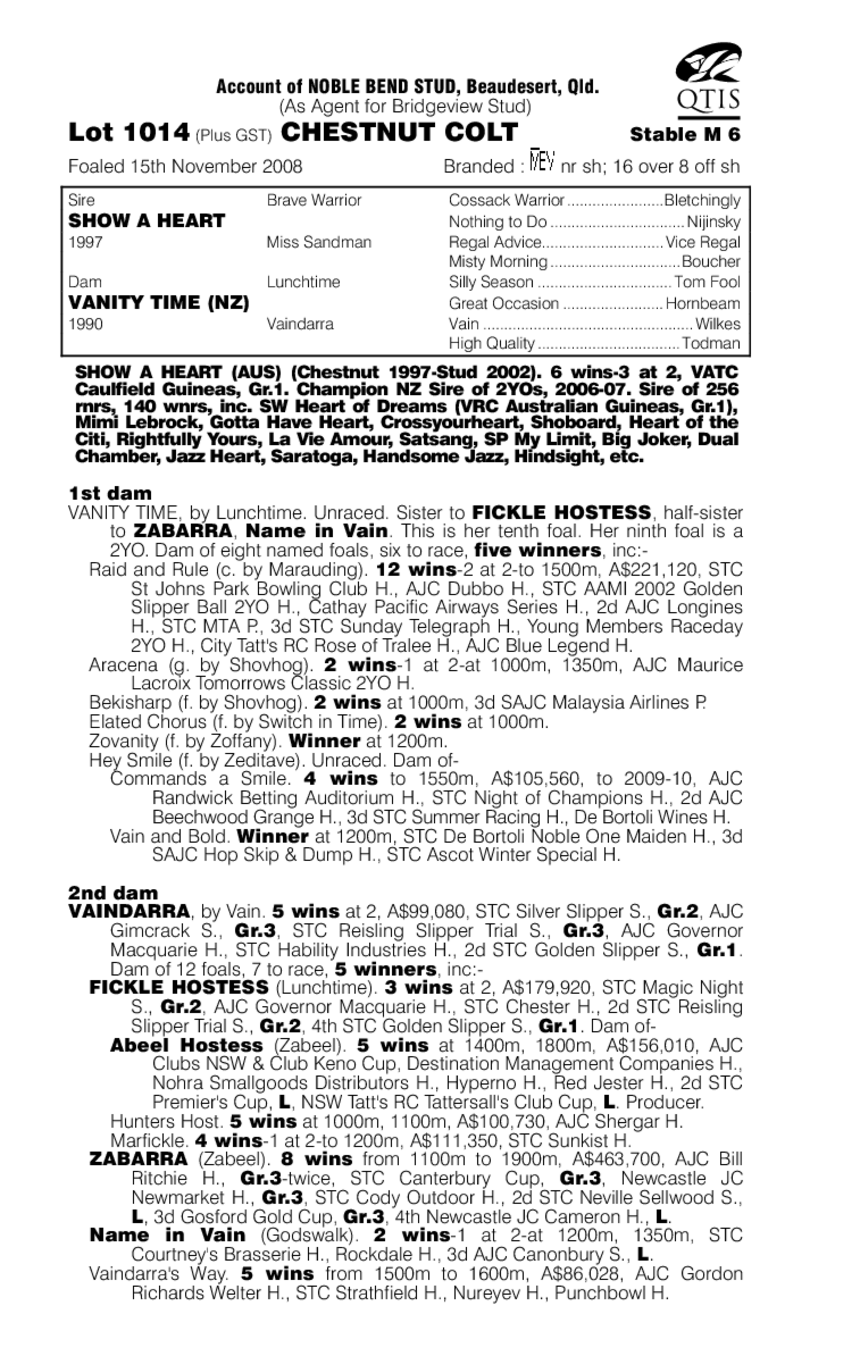 Vain At Heart - pedigree