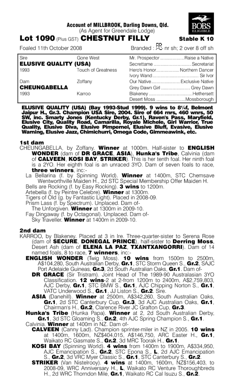 English Grace - pedigree