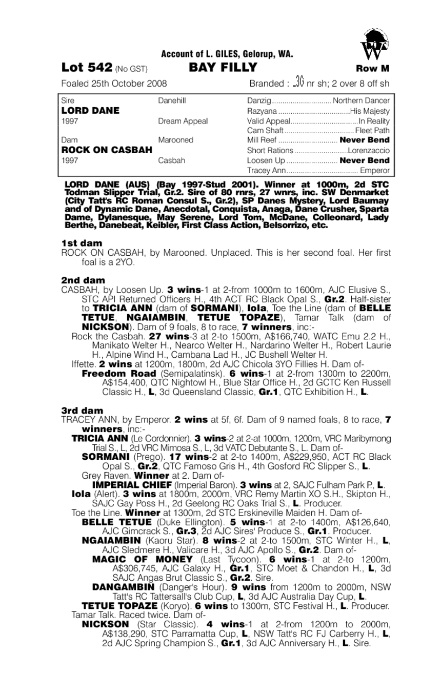Lord Dane (AUS) / Rock On Casbah (AUS) - pedigree