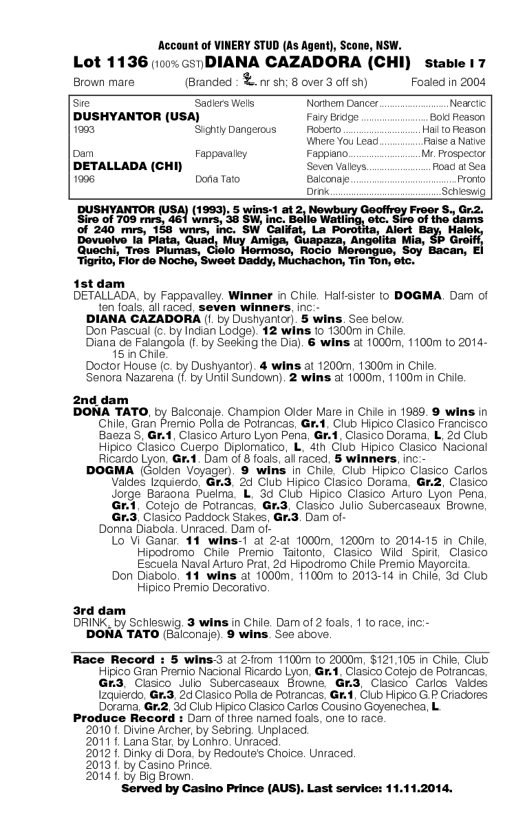 Diana Cazadora (CHI) - pedigree