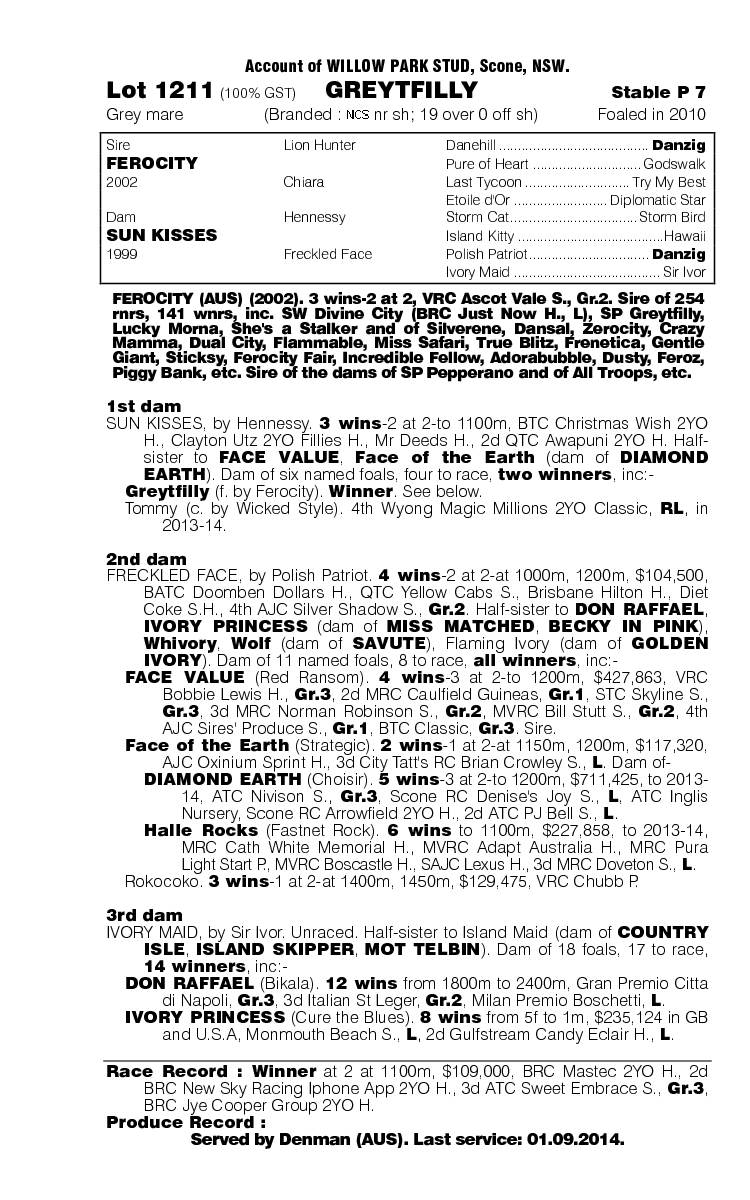Greytfilly (AUS) - pedigree