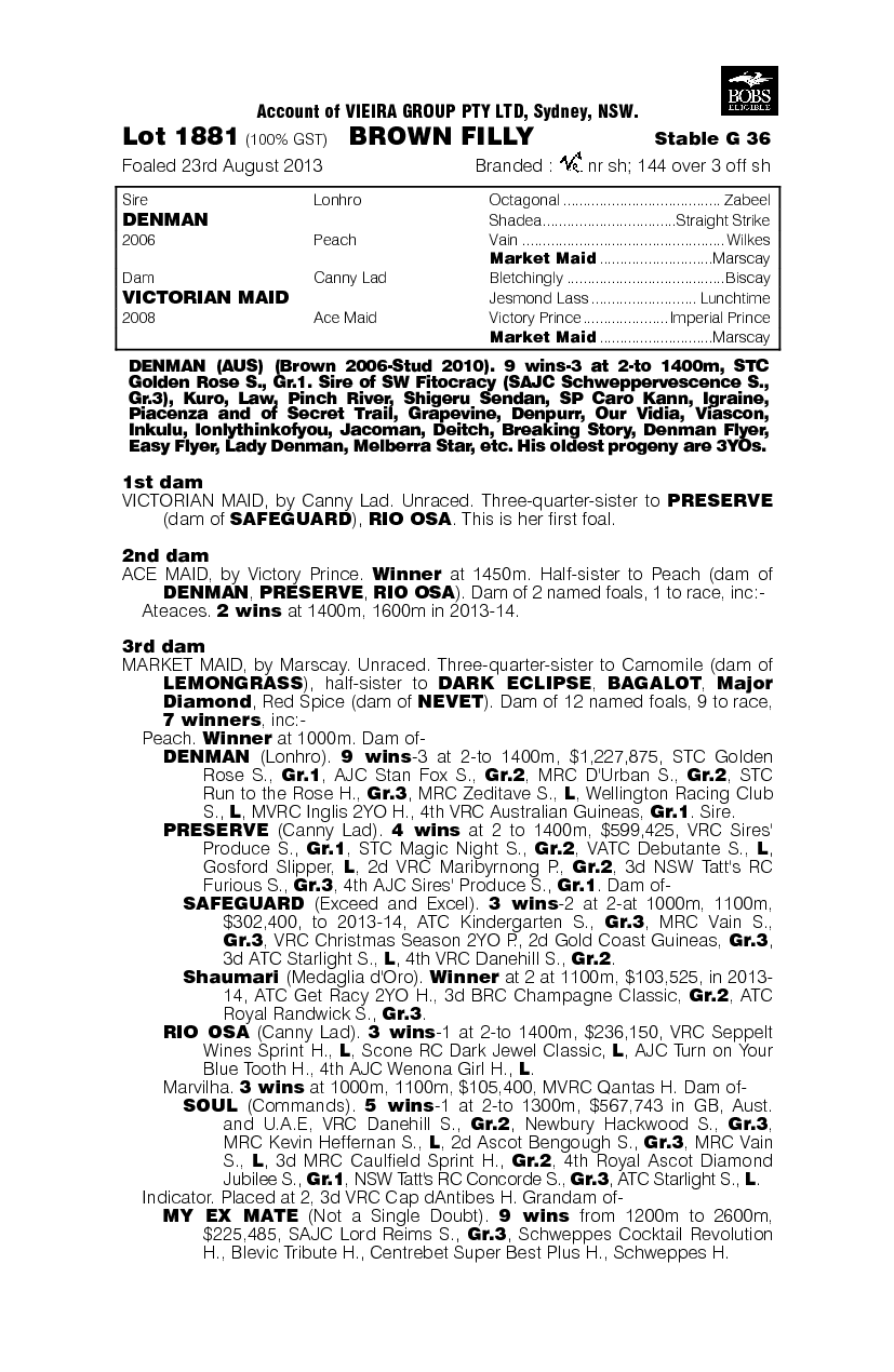 Ollie's Girl (AUS) - pedigree