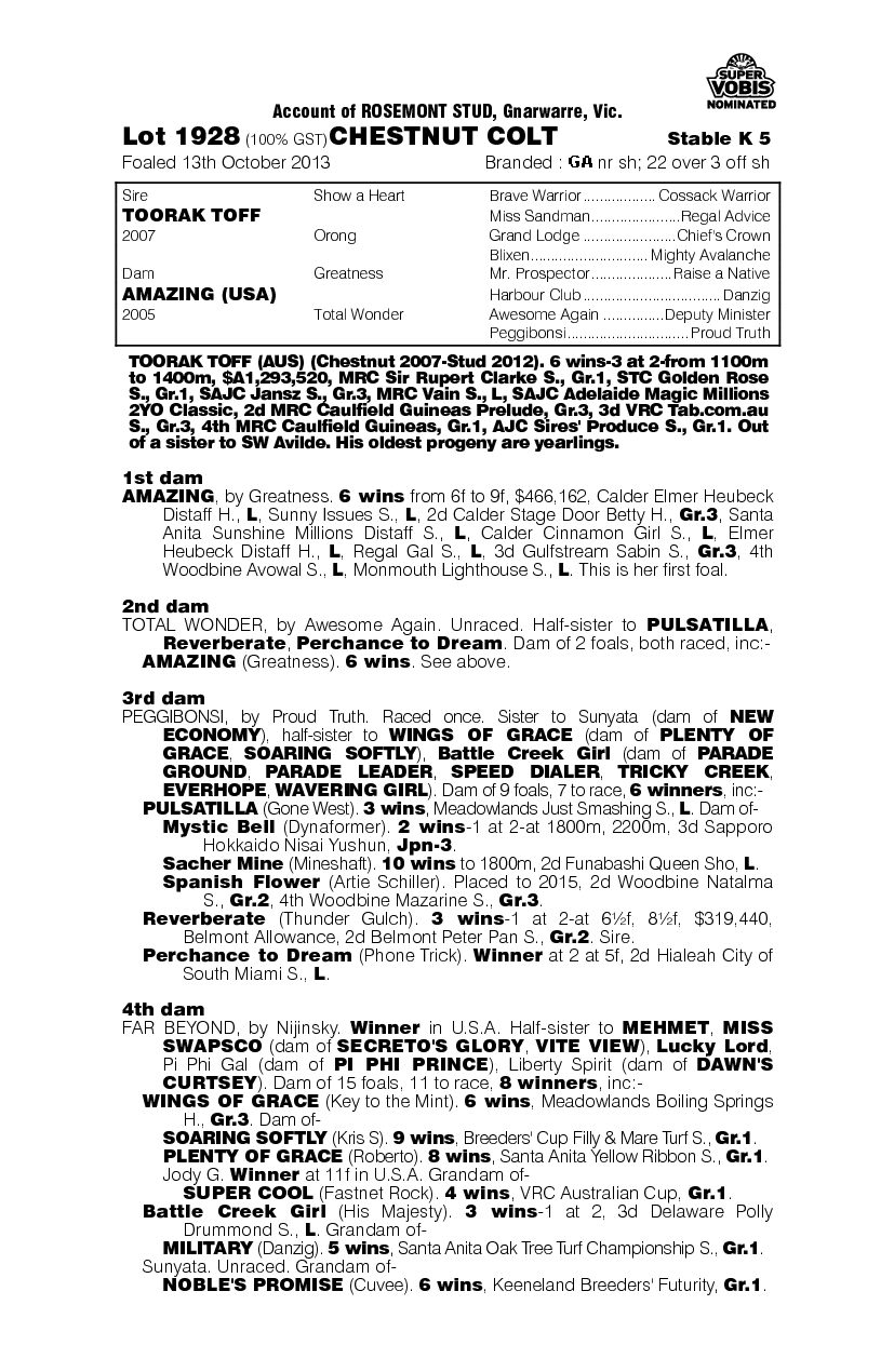 Cobain (AUS) - pedigree