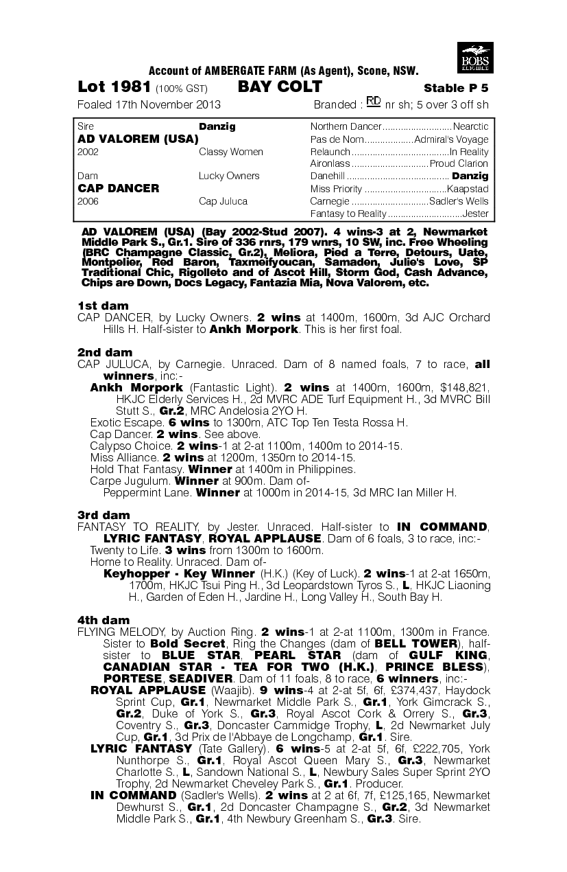 Tax Dancer (AUS) - pedigree