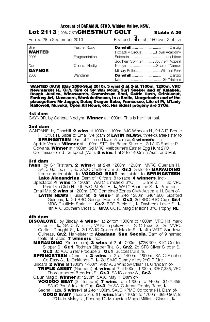 Yulong Xiongzhuang (AUS) - pedigree