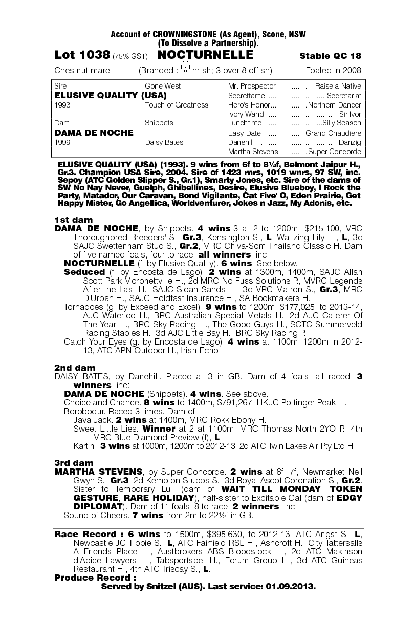 Nocturnelle (AUS) - pedigree