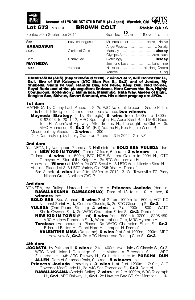 Goluana (AUS) - pedigree