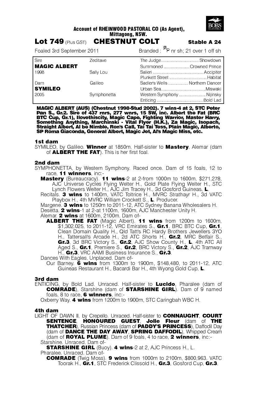 Gundy Magic (AUS) - pedigree