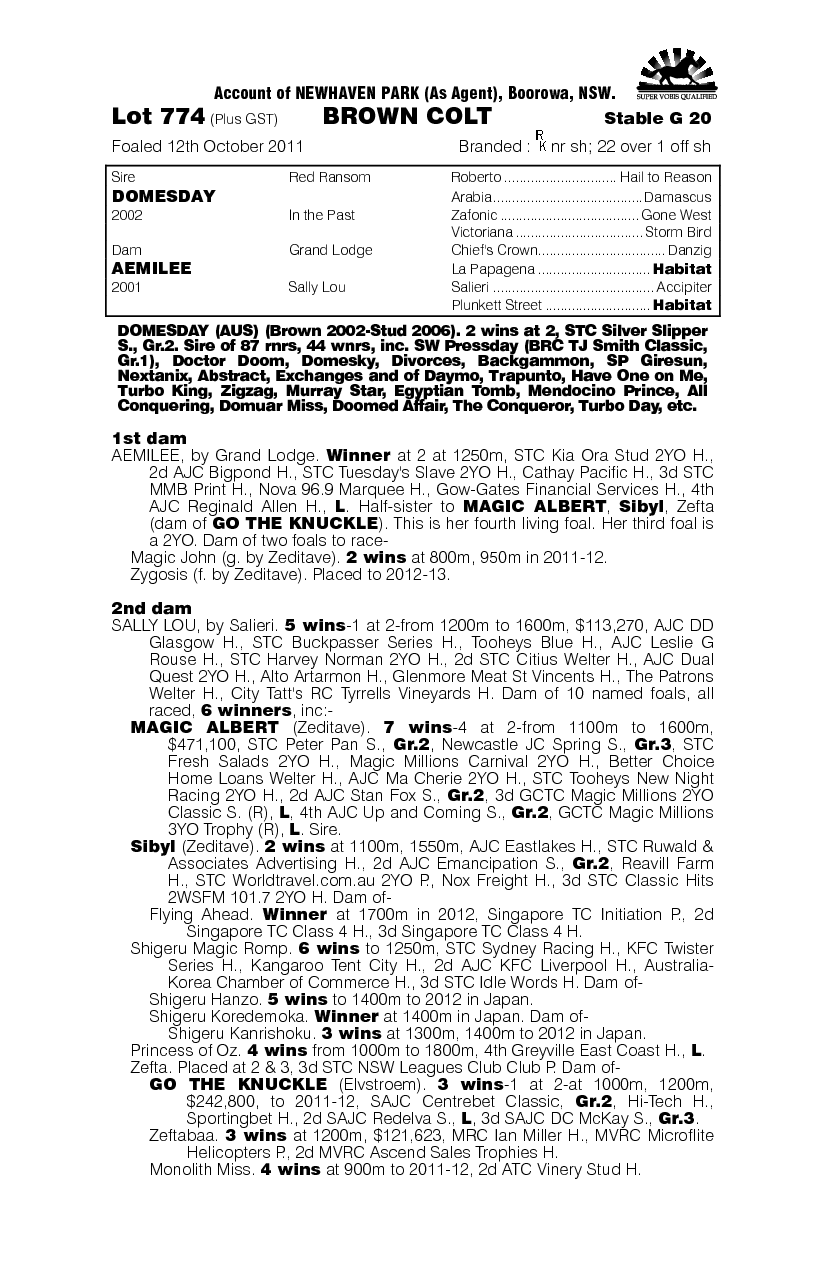 Domesday (AUS) / Aemilee (AUS) - pedigree