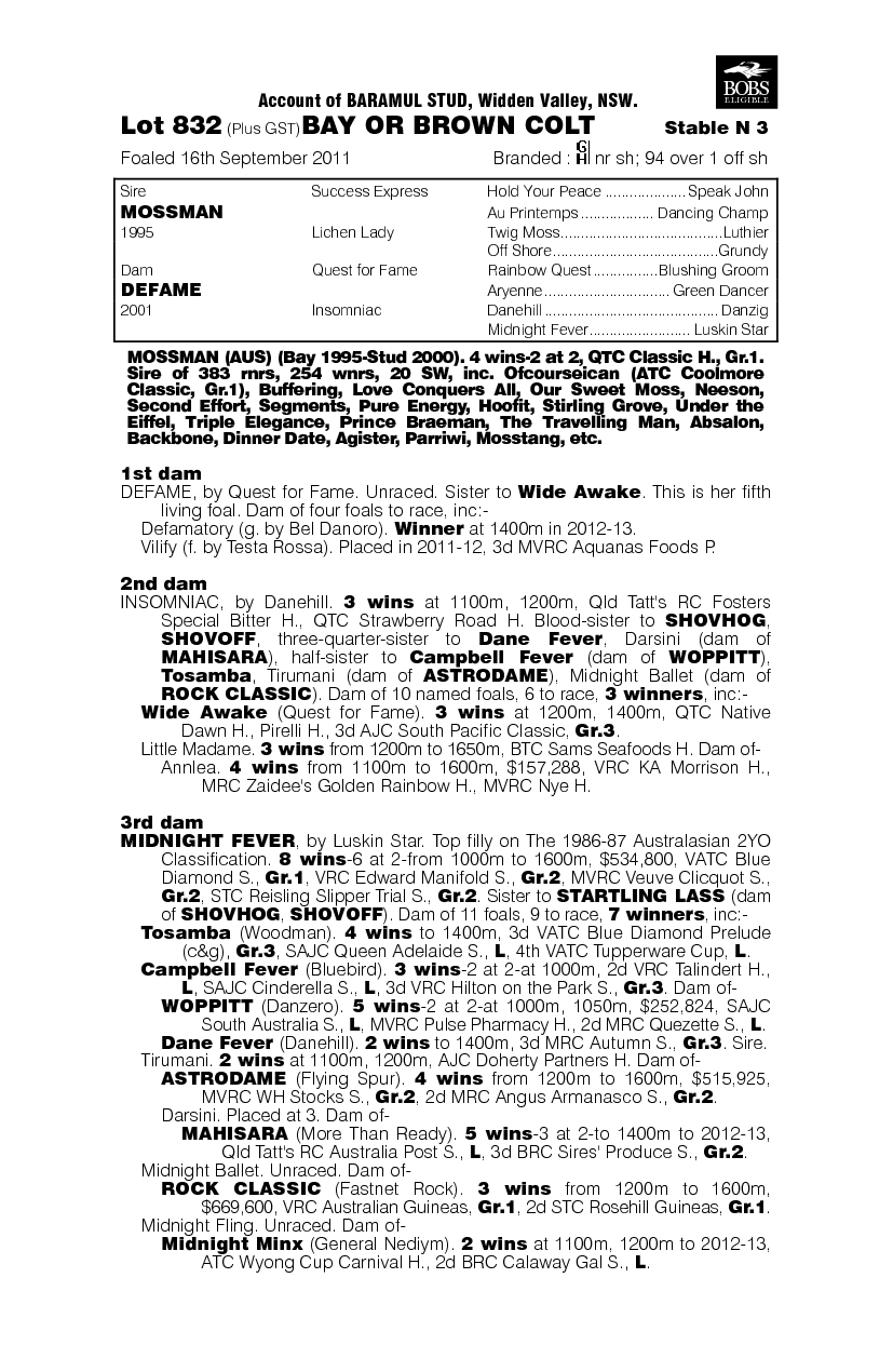 Motto Star (AUS) - pedigree