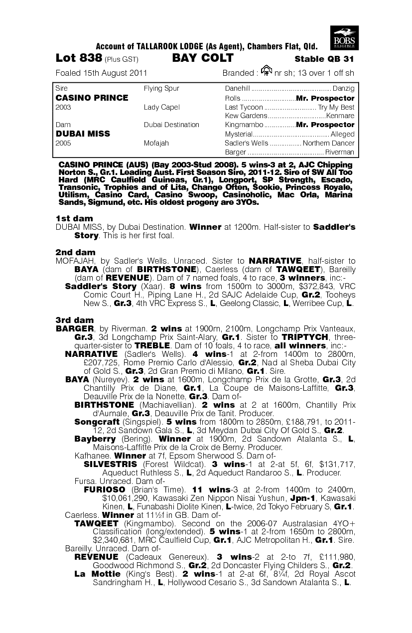 It's Slots Of Fun (AUS) - pedigree
