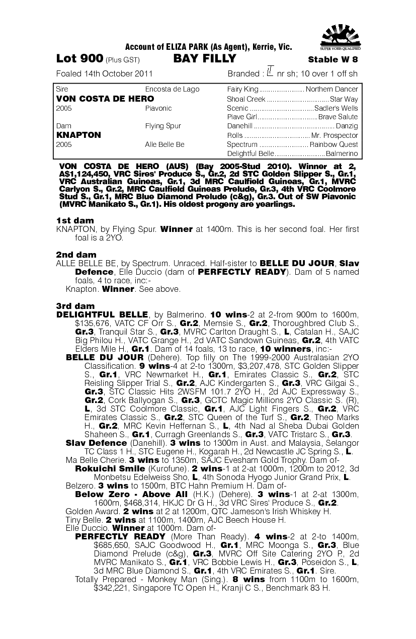 Flying Costa (AUS) - pedigree
