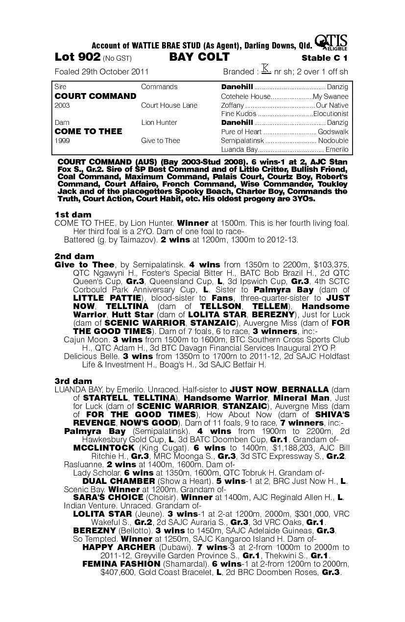 The Last Mile (AUS) - pedigree