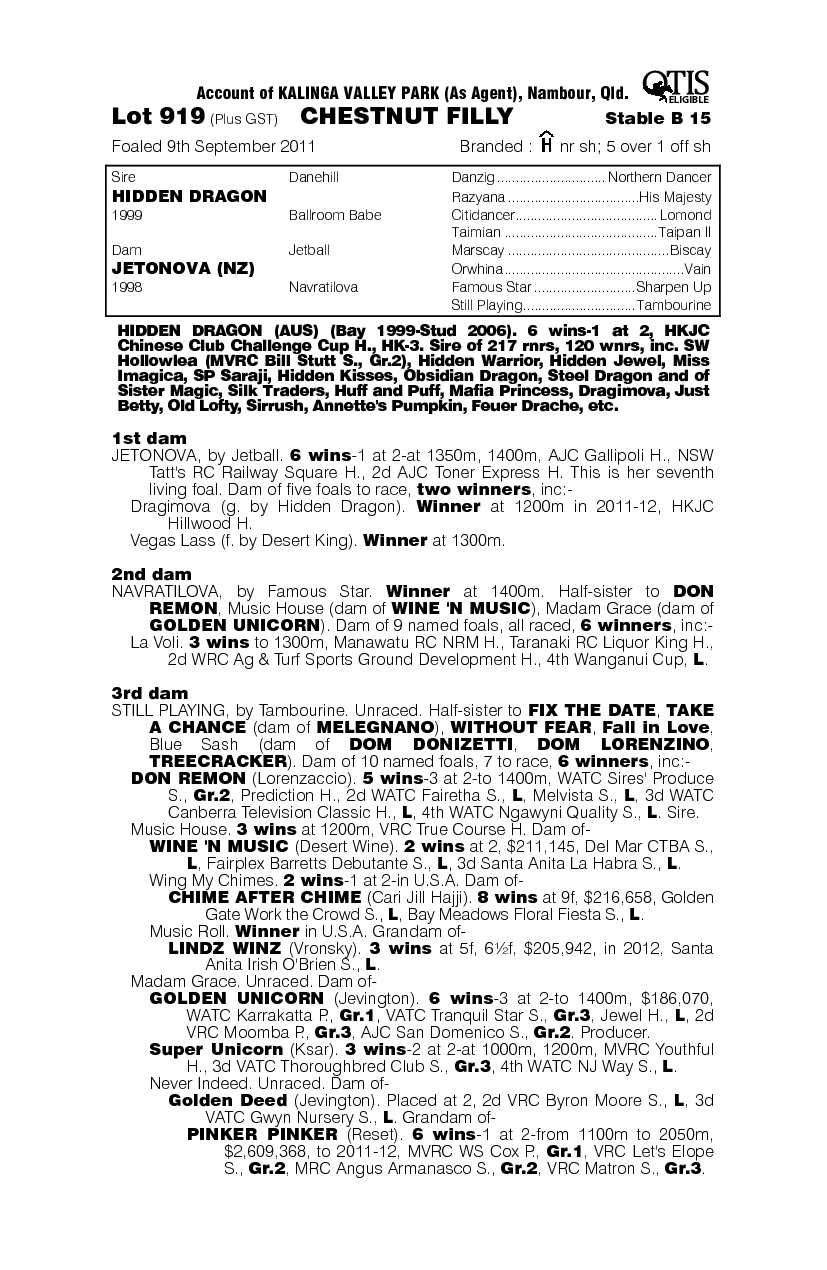 All Kool (AUS) - pedigree