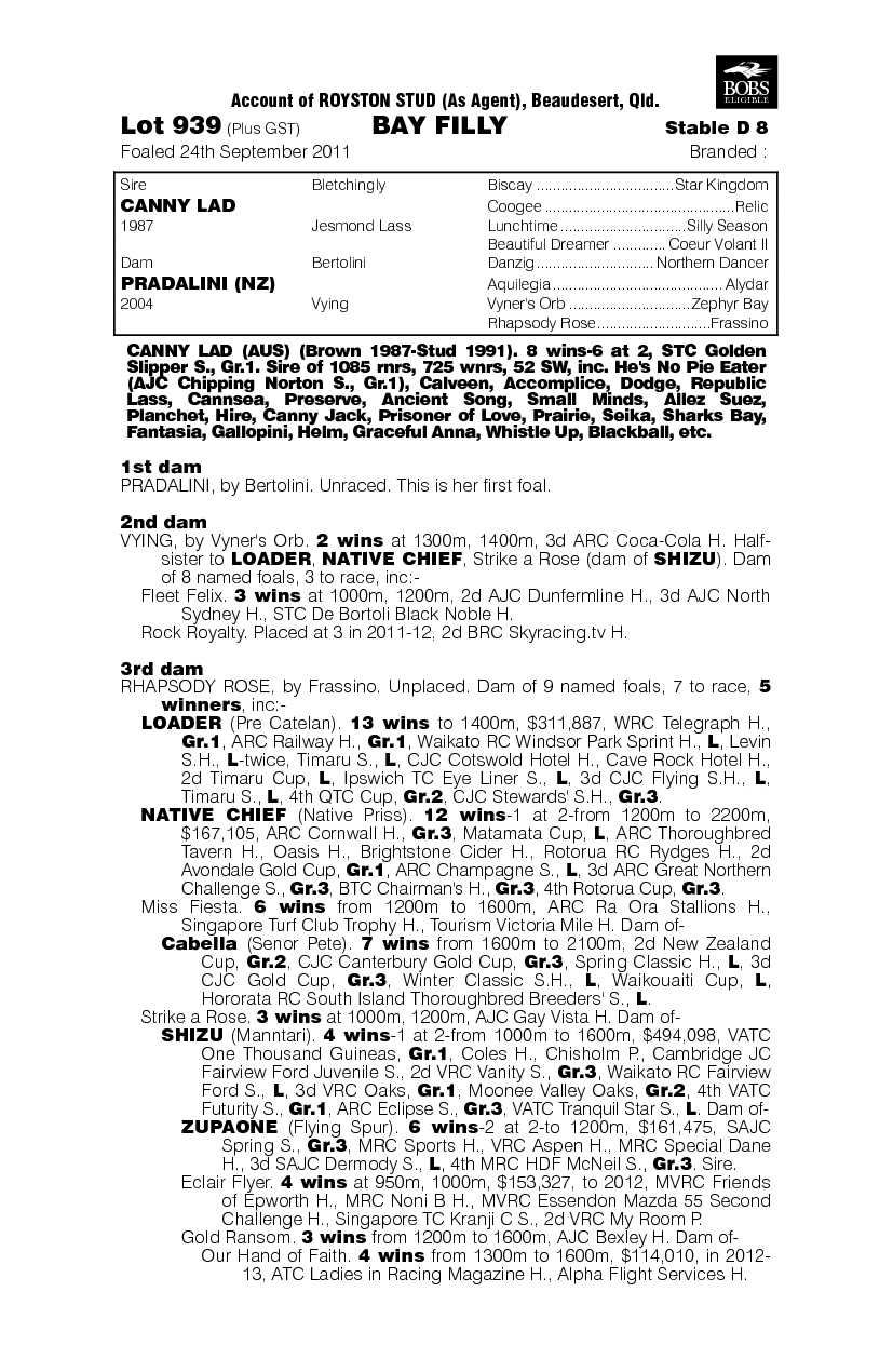 Give Me A Chance (AUS) - pedigree