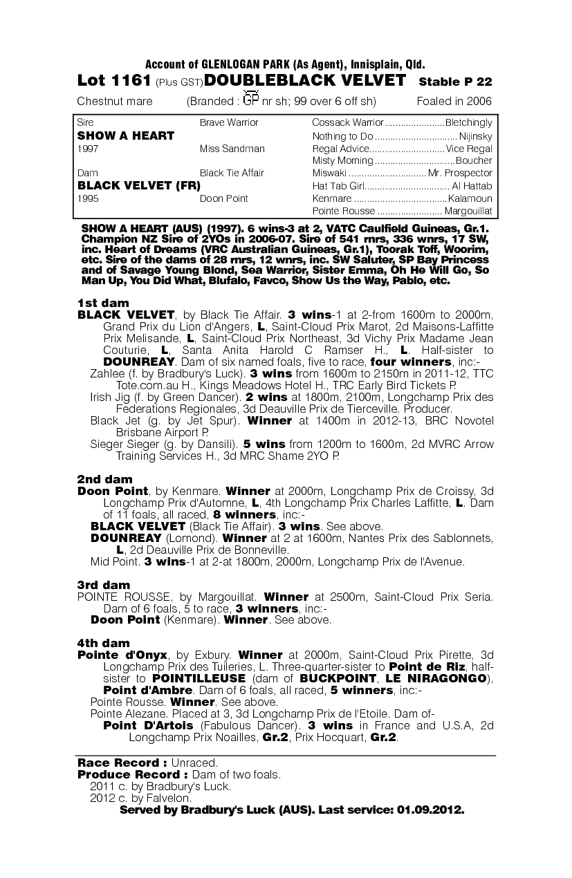 Doubleblack Velvet - pedigree