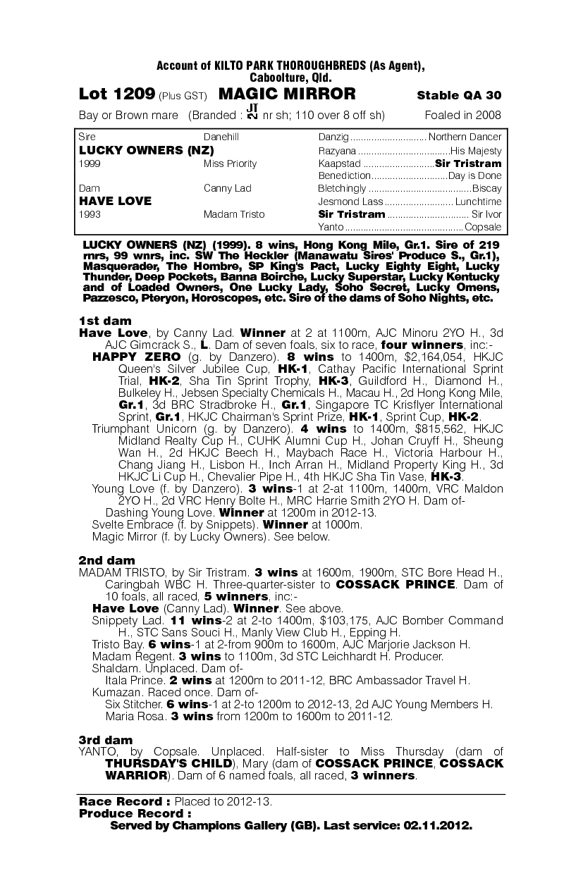 Magic Mirror (AUS) - pedigree