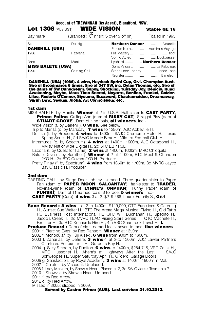 Wide Vision - pedigree