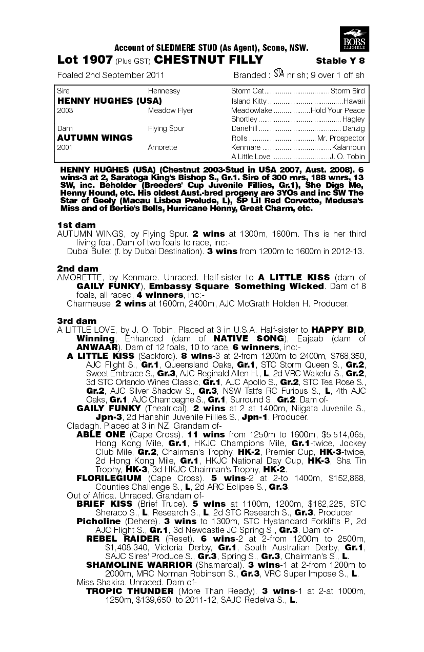 Miss Havisham (AUS) - pedigree