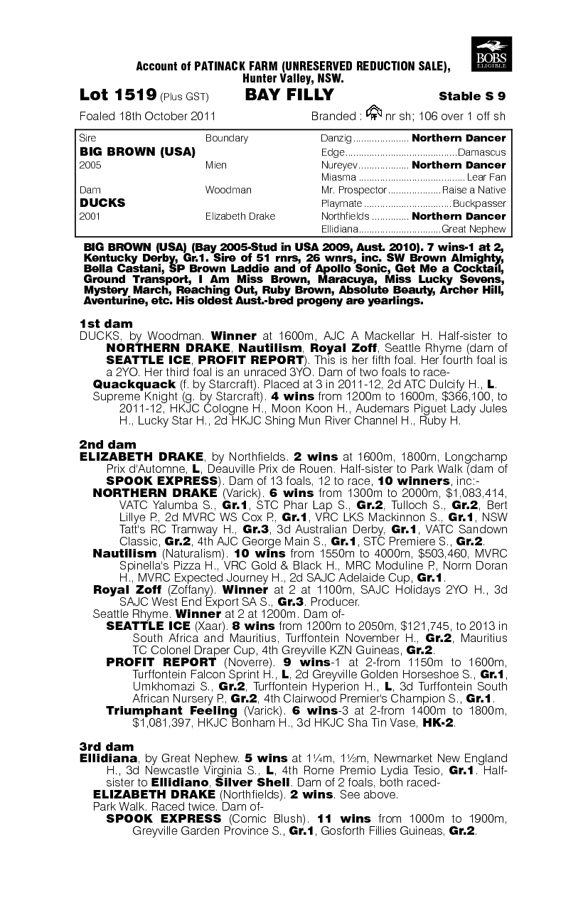 Quackerlina (AUS) - pedigree