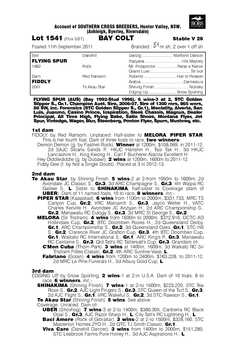 Flying Winner (AUS) - pedigree