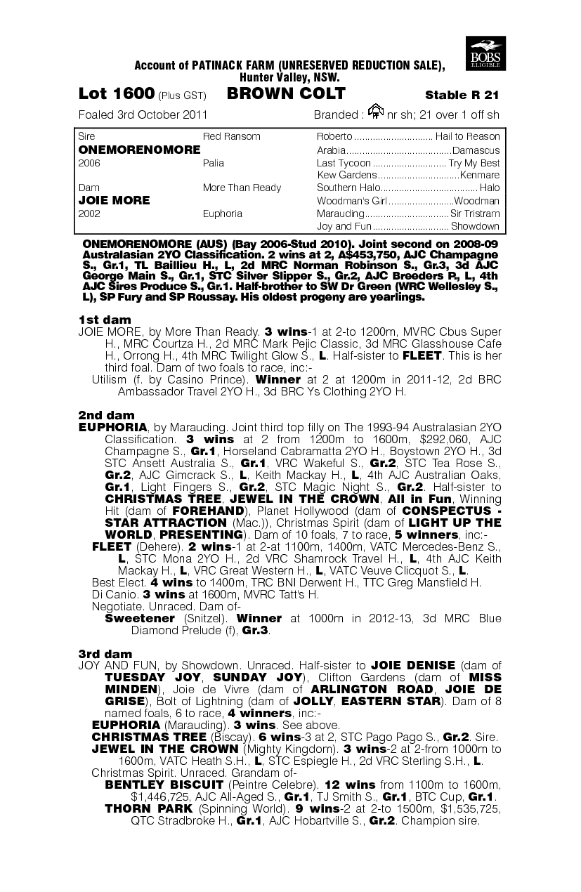 Inzane (AUS) - pedigree