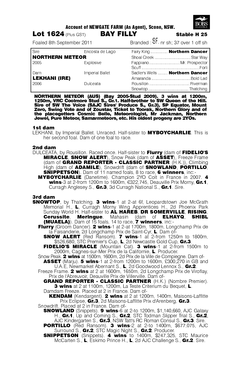 Solar Burst (AUS) - pedigree