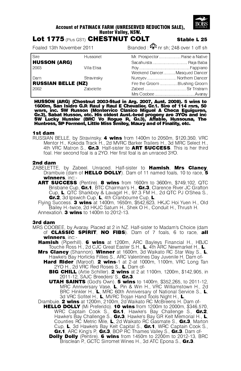 Haparanda (AUS) - pedigree