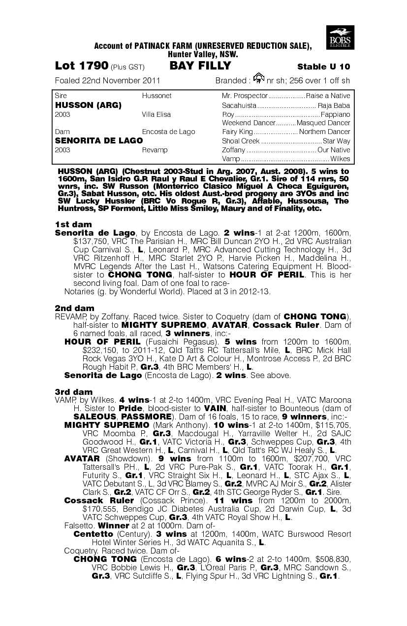 Flying Senorita (AUS) - pedigree