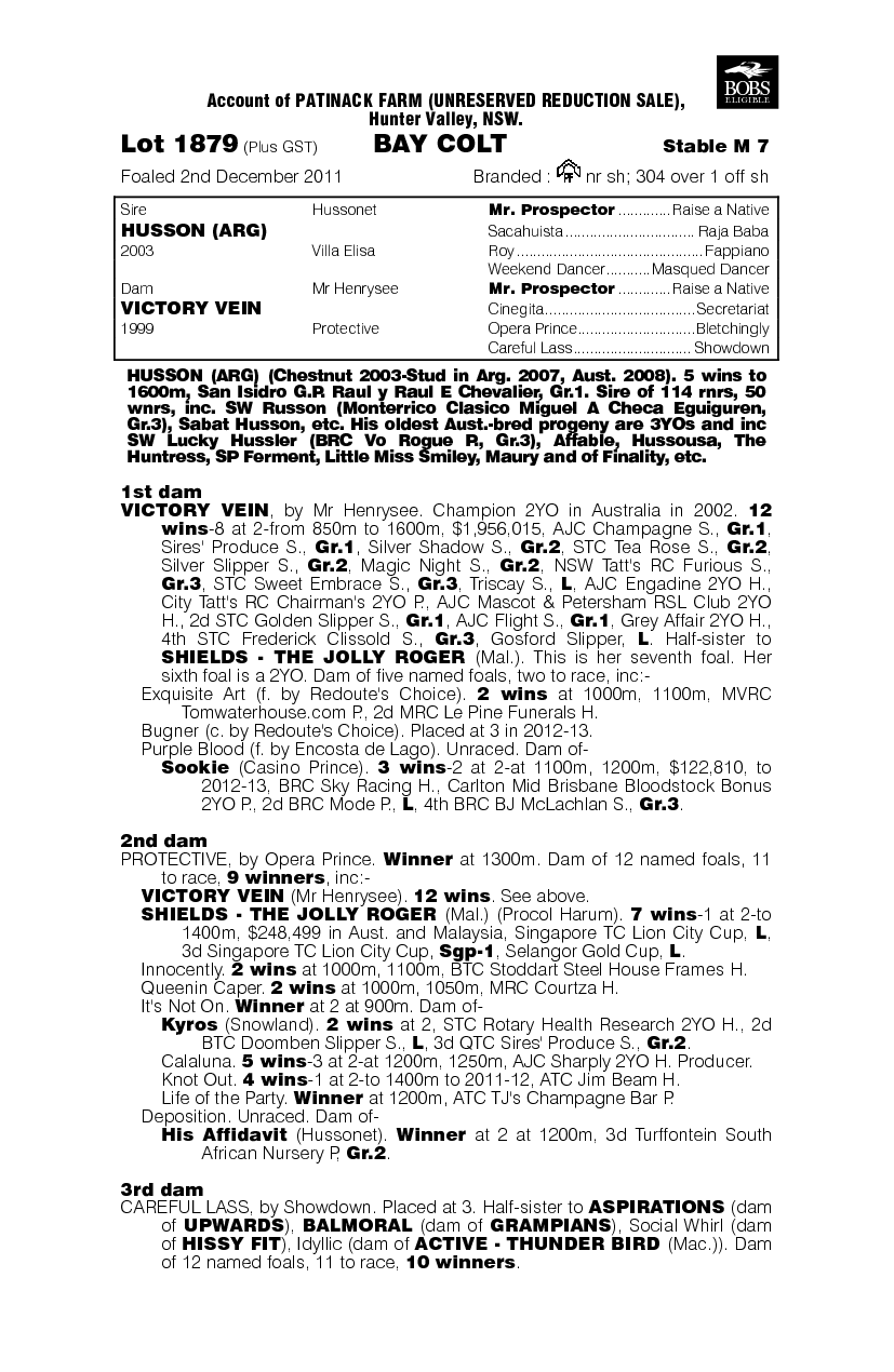 Seven Reasons (AUS) - pedigree