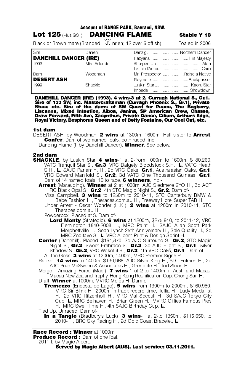 Dancing Flame - pedigree