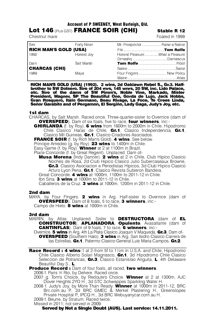 France Soir (CHI) - pedigree