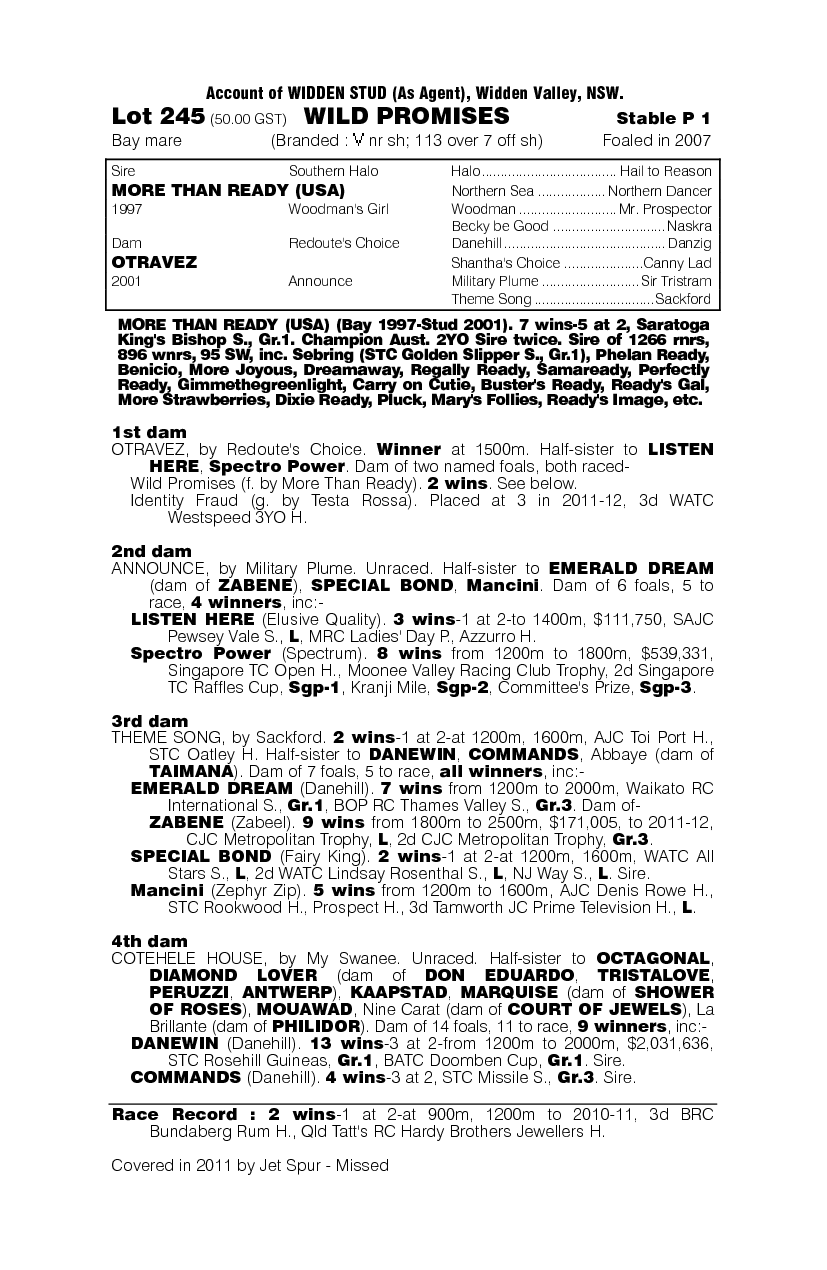 Wild Promises - pedigree