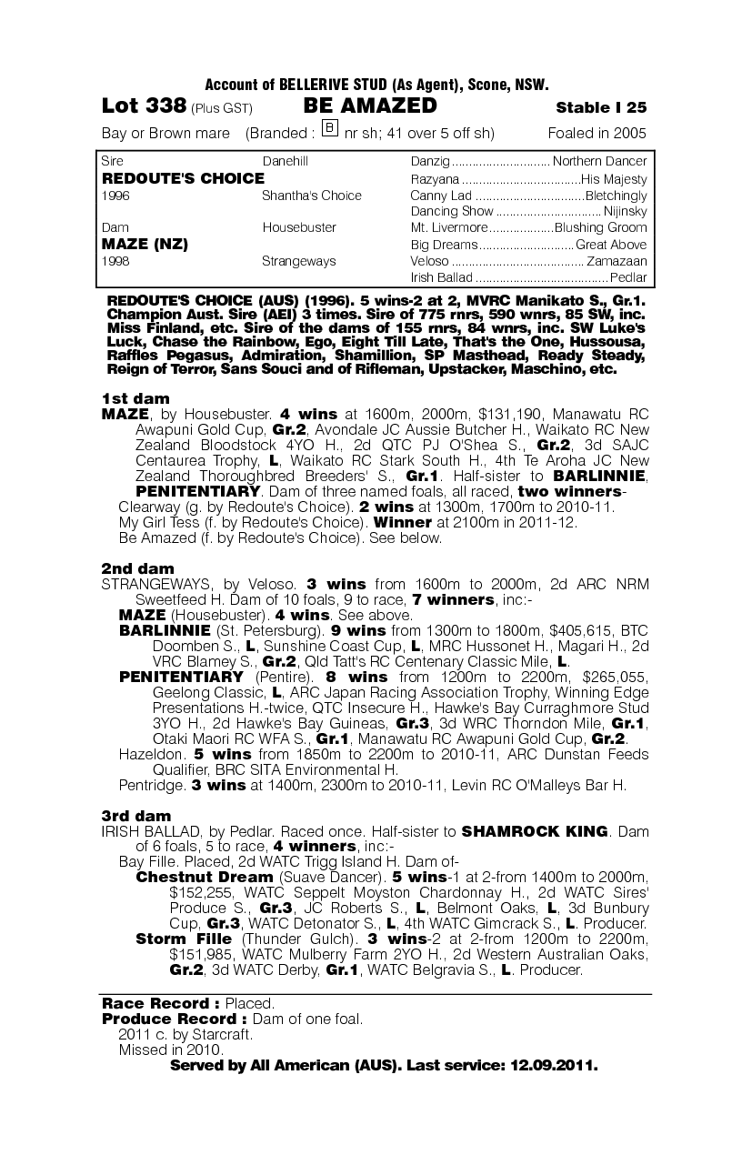 Be Amazed - pedigree