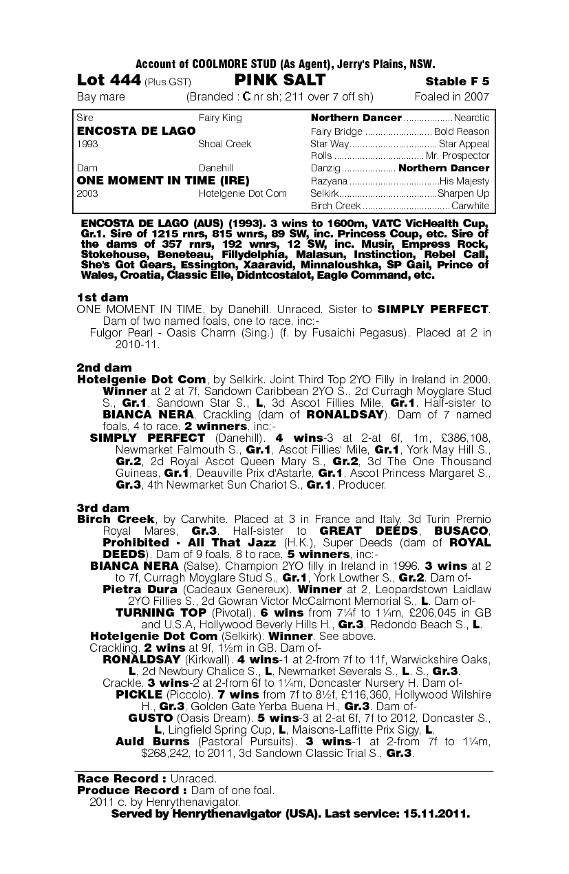 Pink Salt - pedigree