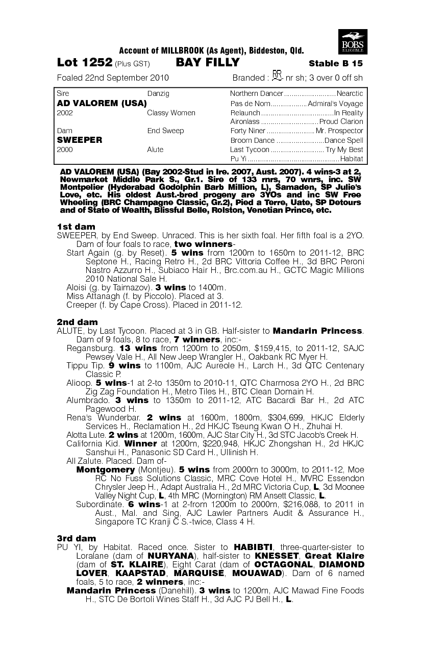 Wild Run (AUS) - pedigree