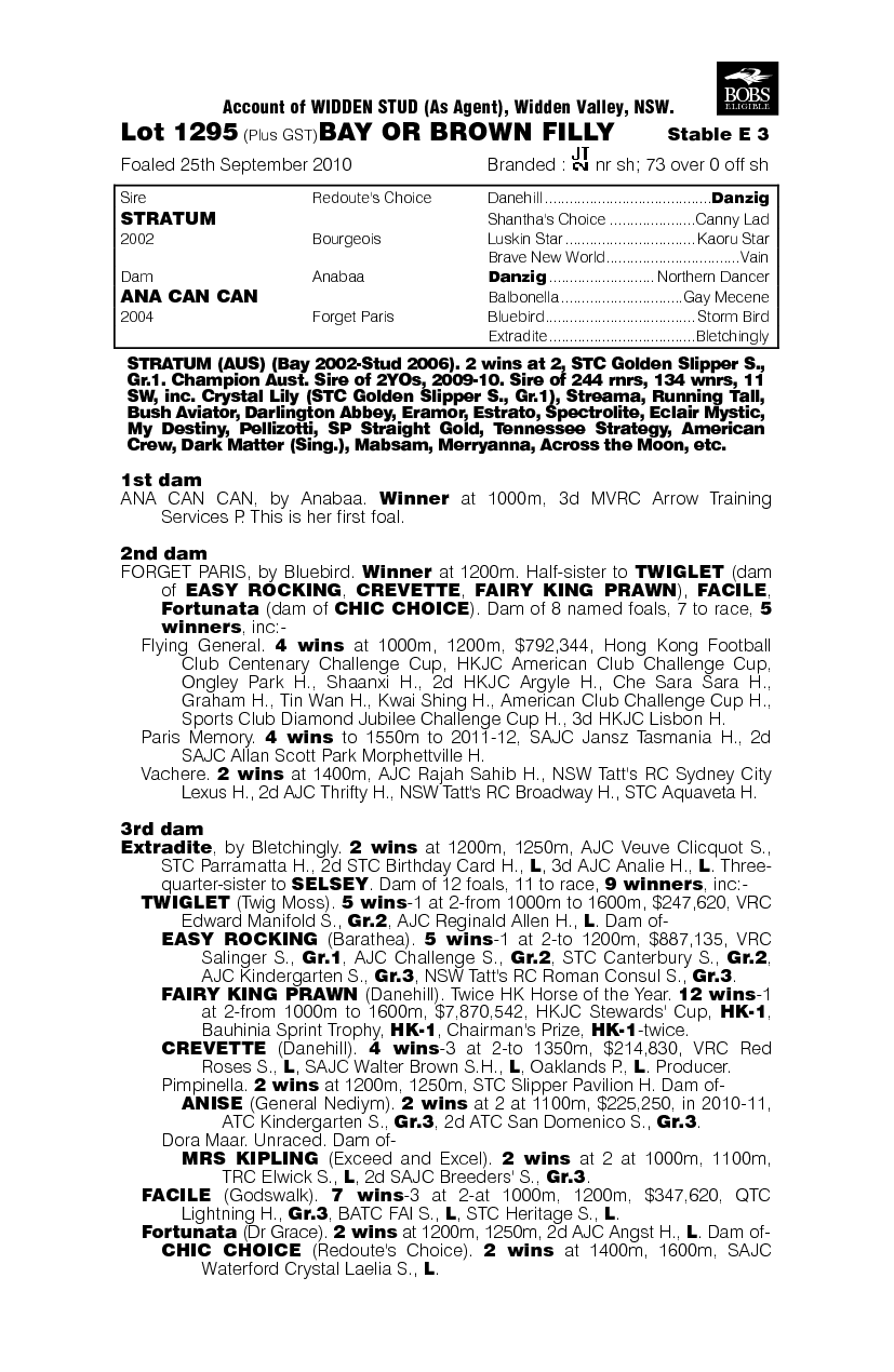 Angel Ana (AUS) - pedigree