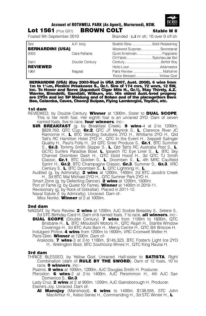 Brilliant Monkeys (AUS) - pedigree