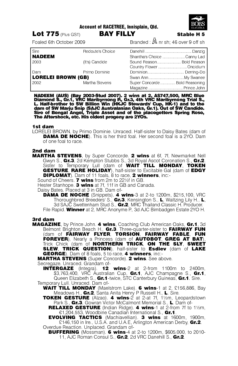 Auchenflower - pedigree