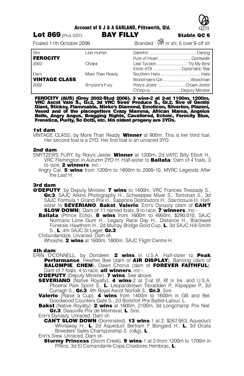 She's A Stalker - pedigree