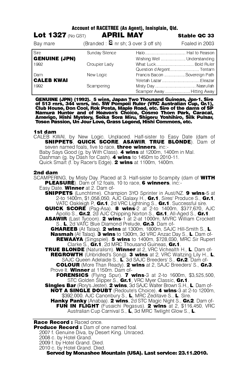 April May - pedigree