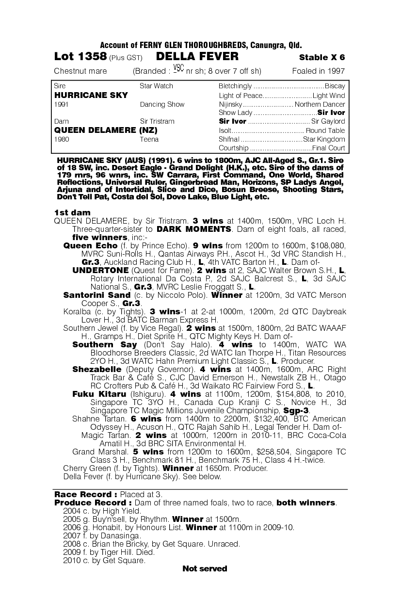 Della Fever - pedigree