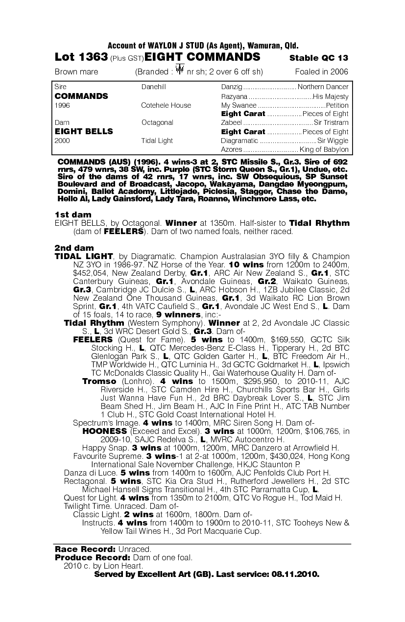 Eight Commands - pedigree