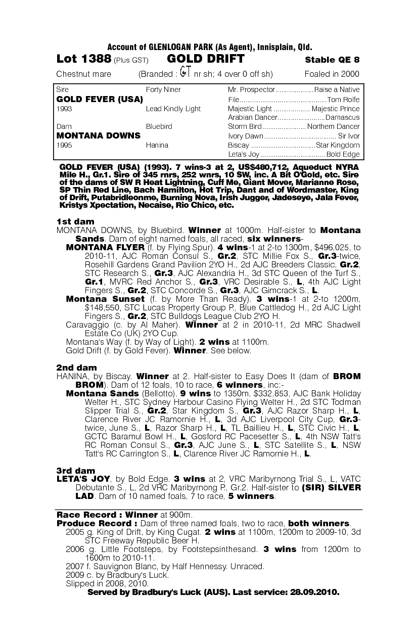 Gold Drift - pedigree