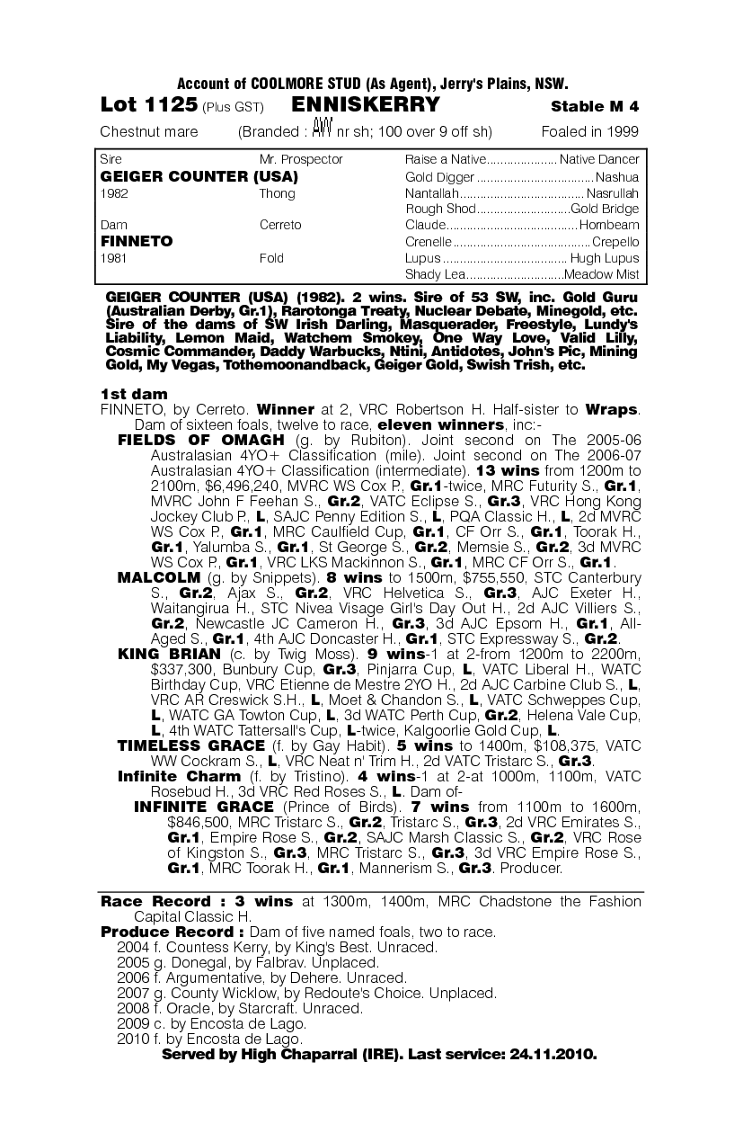 Enniskerry - pedigree